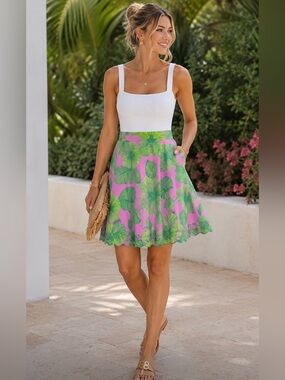 Lilly Pulitzer INGRID Vintage White Label Skirt Size 14